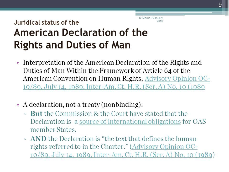اعلامیه آمریکایی حقوق و وظایف انسان American Declaration  of the Rights and Duties of man