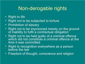 حق غیر قابل تعلیق  Non-derogable Right